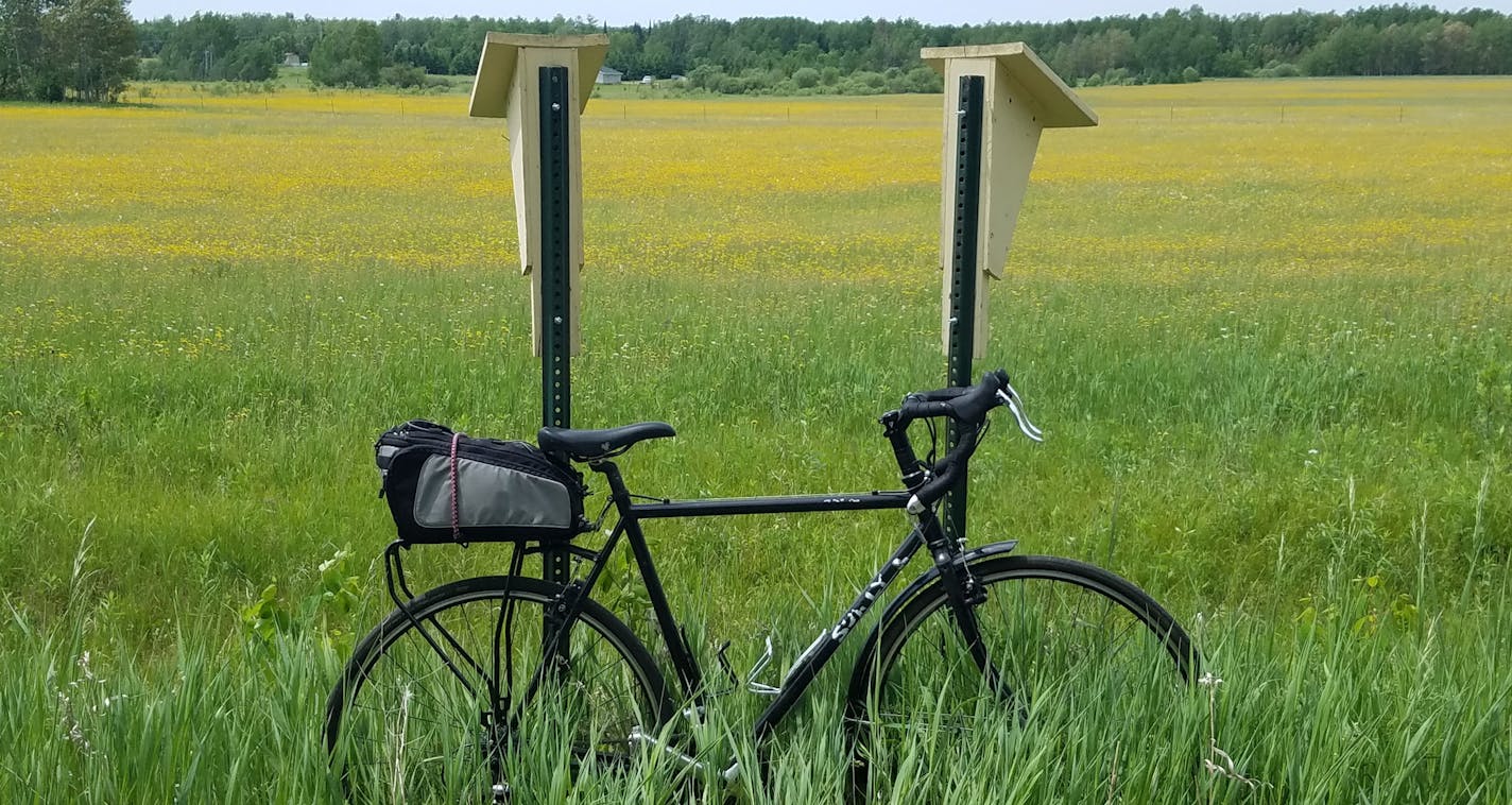 A trailside stop near Guthrie, Minn.