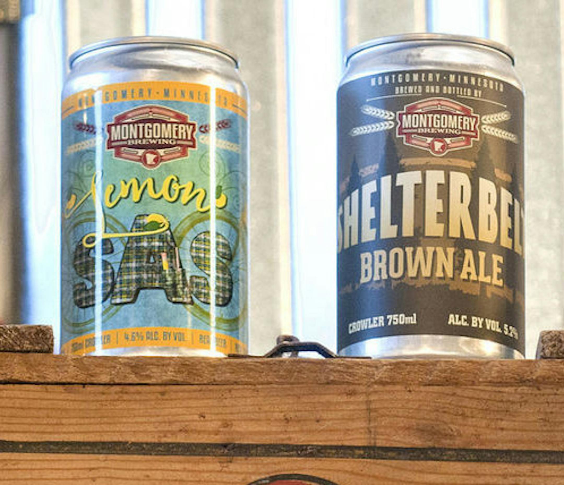 Montgomery Brewery Company's tap room is decorated with memorabilia, including a vintage case box for The Chief, one of the beers produced at the location between 1904-1939.