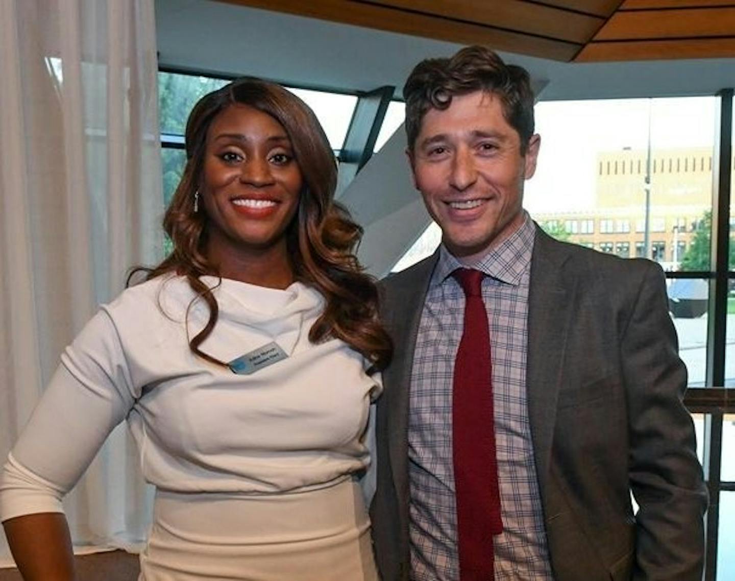 Adine Momoh, the 100th president of the Hennepin County Bar Association and the first African American woman president, with Minneapolis Mayor Jacob Frey, also a member of the HCBA. Photo:HCBA