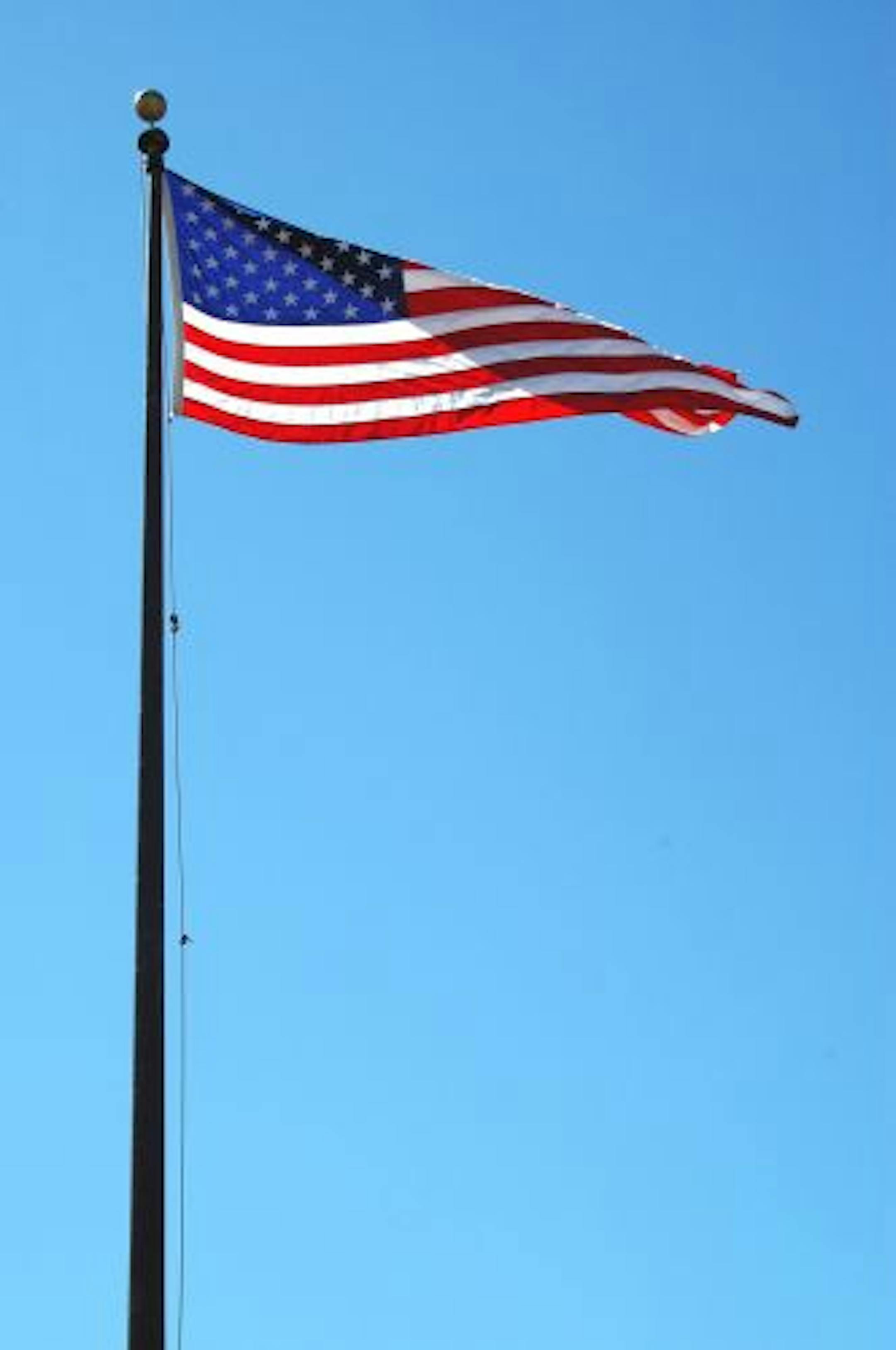 American flag in the breeze