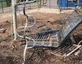 Hmong International Academy photo: Playground equipment was damaged by a suspicious overnight fire.