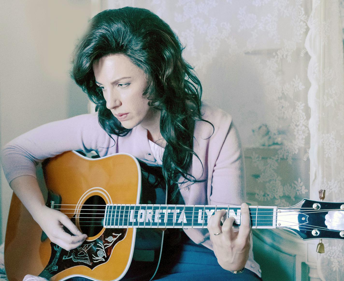 Jessie Mueller plays Loretta Lynn, who is taken under the wing of famous singer Patsy Cline, in the Lifetime feature movie, "Patsy & Loretta," premiering Oct. 19.