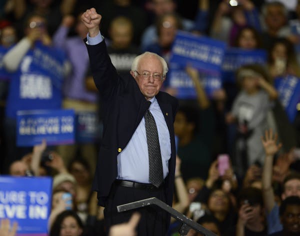 Democratic presidential candidate, Sen. Bernie Sanders, I-Vt., waves goodbye after speaking at a rally Friday, March 11, 2016, in Summit, Ill. (AP Pho