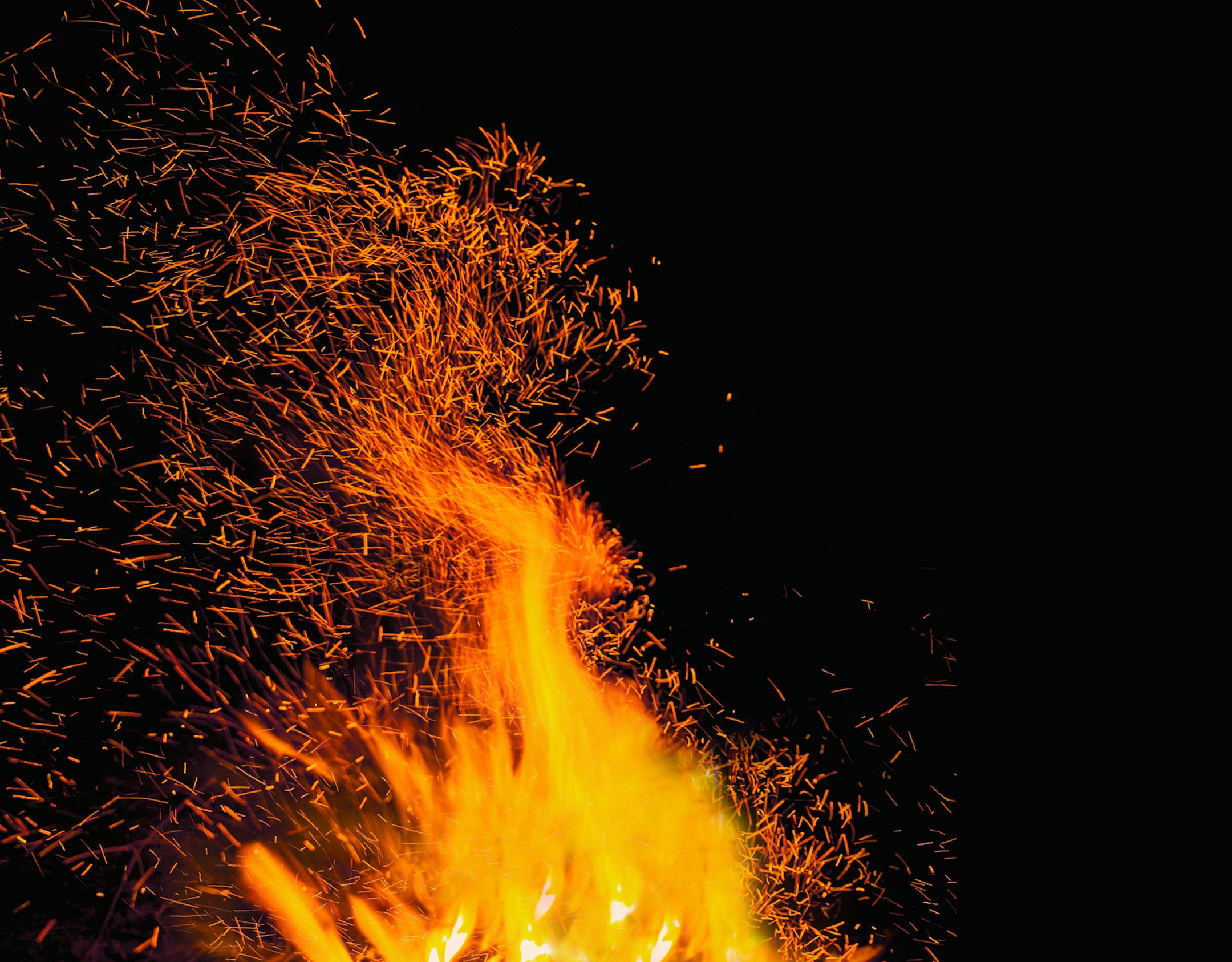 Flames on black background