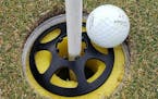 How Jeremy Savageau's ball appeared after scoring a hole-in-one on the third hole at the Refuge Golf Course in Oak Grove.