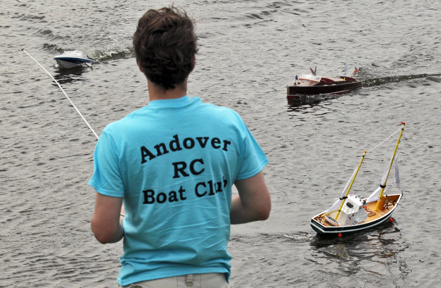 Model boat club in Andover meets at Andover Station Pond in Andover to float their favorite model boats. Members control their boats with radio control devices. (MARLIN LEVISON/STARTRIBUNE(mlevison@startribune.com (cq )