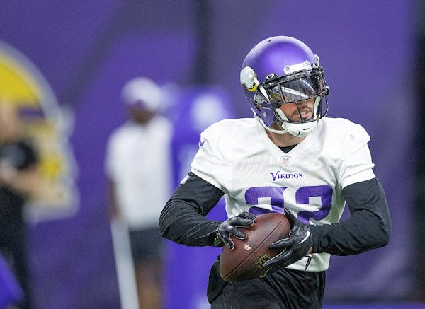 Vikings safety Harrison Smith takes part in organized team activities at TCO Performance Center on Tuesday about two months after deciding to return f