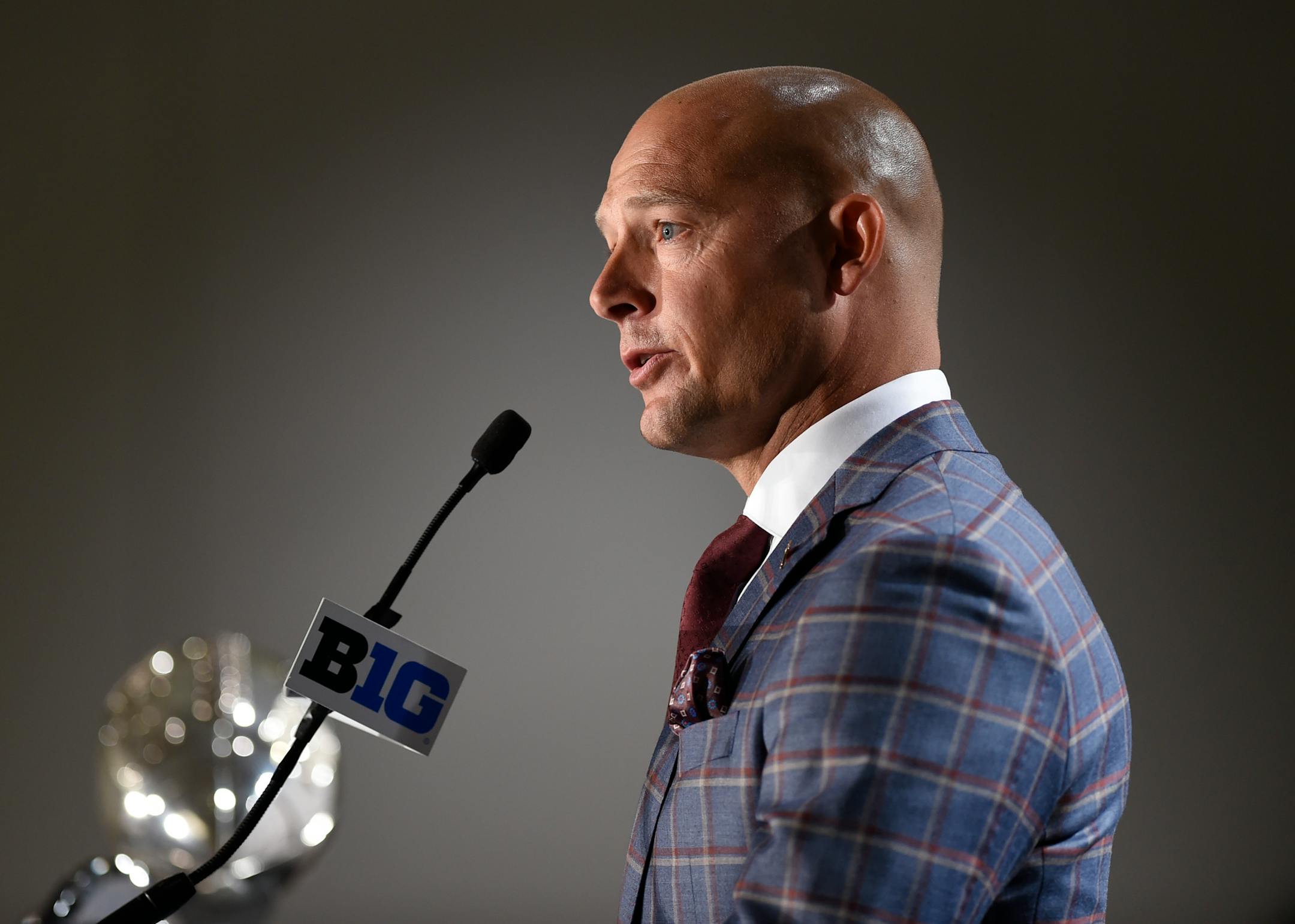 Second-year Gophers football coach P.J. Fleck told the Big Ten media that he is excited about his team, which has bought into his high expectations.
