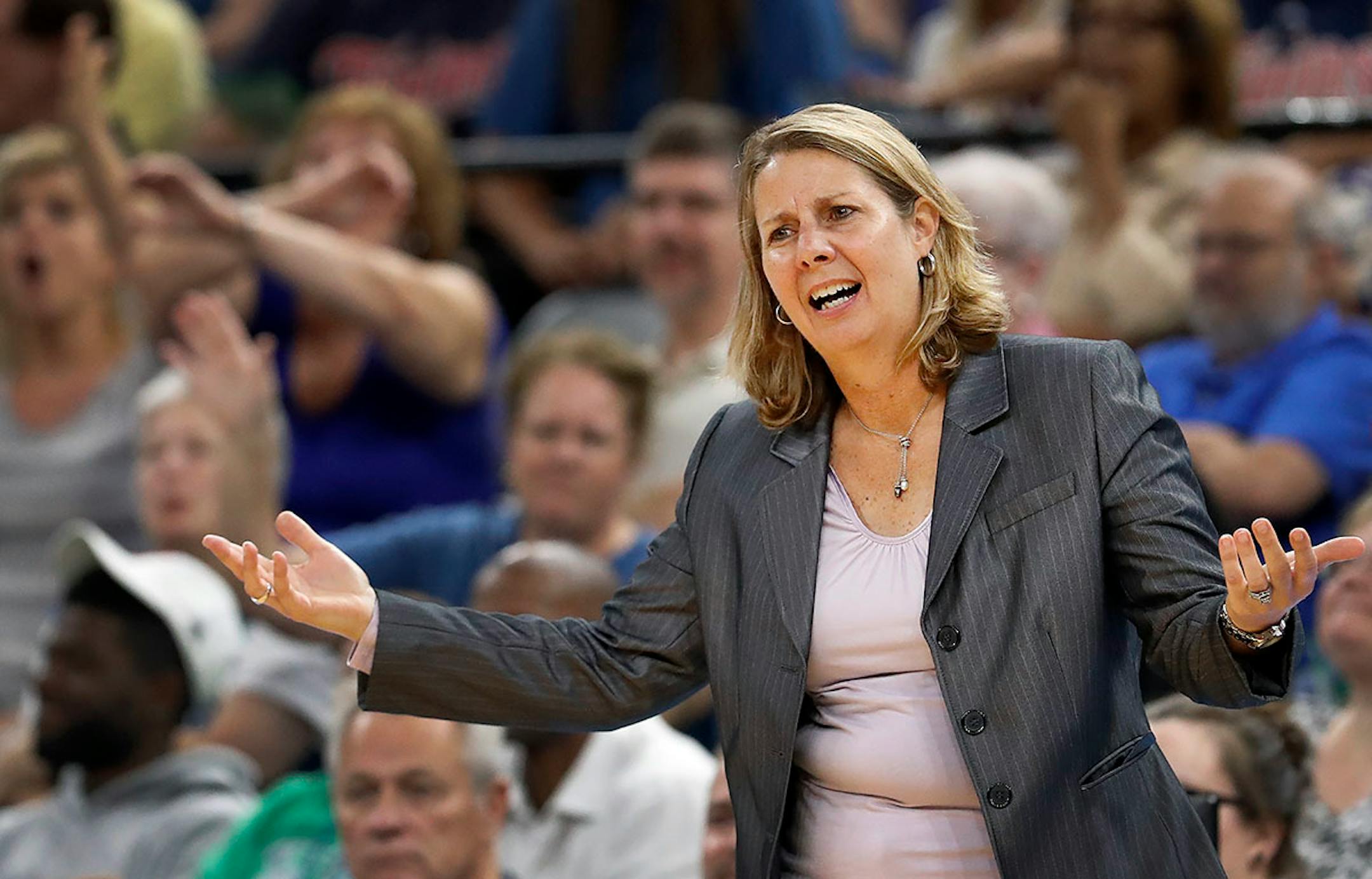 Minnesota Lynx head coach Cheryl Reeve was displeased with a call by referees in the first quarter.