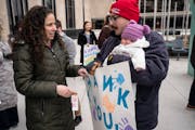 Advocates rallying outside St. Paul City Hall this spring, including Daniel Cox and his 4-month old daughter Tlameha Trostle, thanked Council Member R