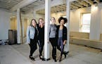 Co-founders Liz Giel, Erinn Farrell, Bethany Iverson and Alex West Steinman in the North Loop office that will house the Coven, their co-working space