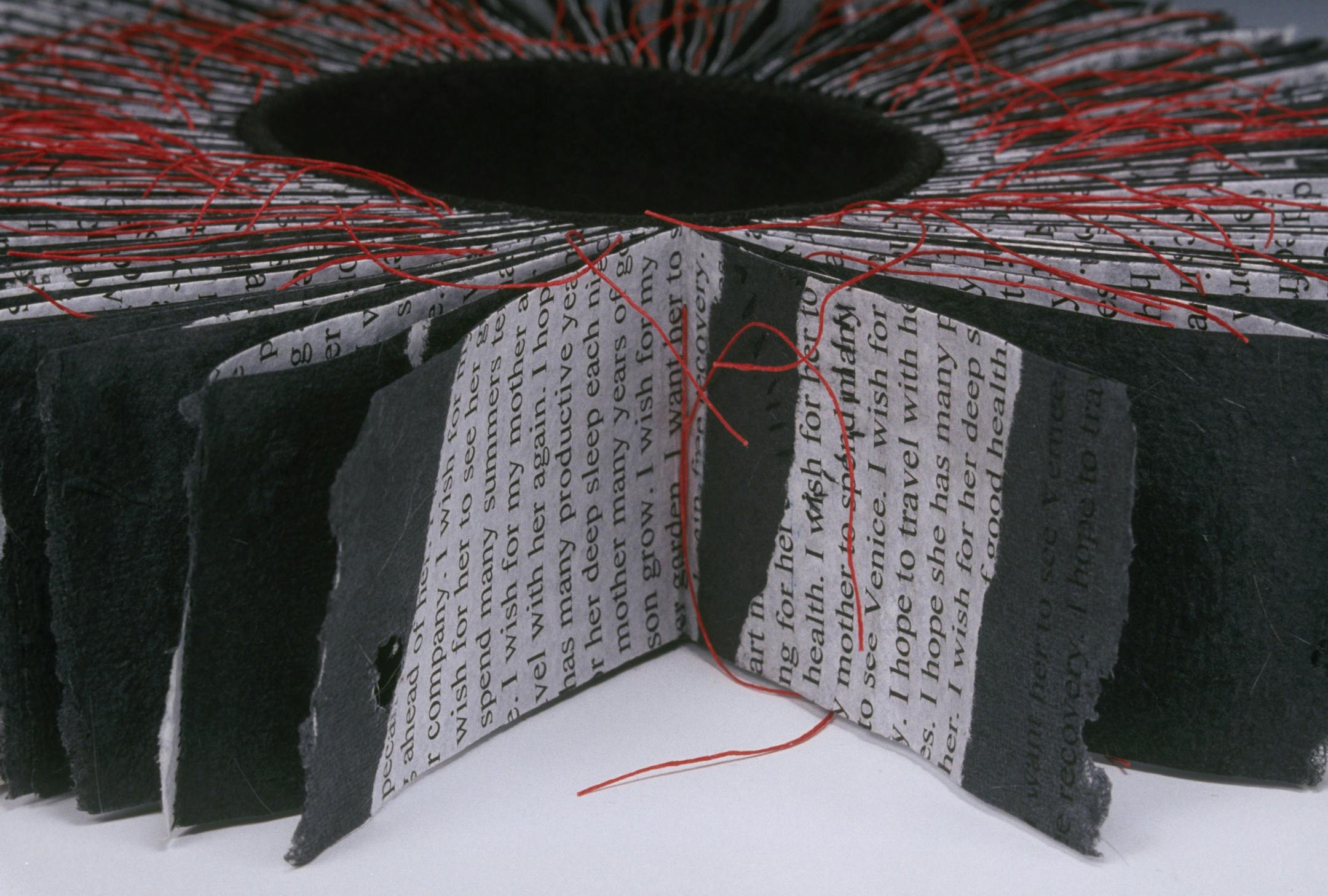 Erica Spitzer Rasmussen (White Bear Lake, MN) "Book of Desires" (detail) Sculptural artist's book, handmade paper, letterpress printing, mixed media Provided by Minnesota Center for Book Arts