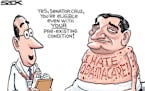 Sack cartoon: Ted Cruz needs health care