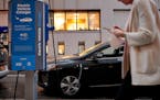 FILE Ñ A public charging station for electric vehicles in New York, March 7, 2022. Hennepin County will focus on a long-term plan to get electric car