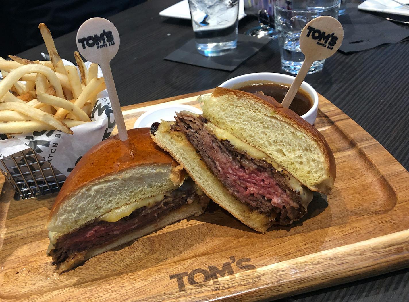 The prime rib melt at Tom's Watch Bar in downtown Minneapolis.