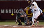 Designated player Natalie DenHartog (31) and the rest of the Gophers must wait for the Georgia-Drake winner to advance to see who they will play at no