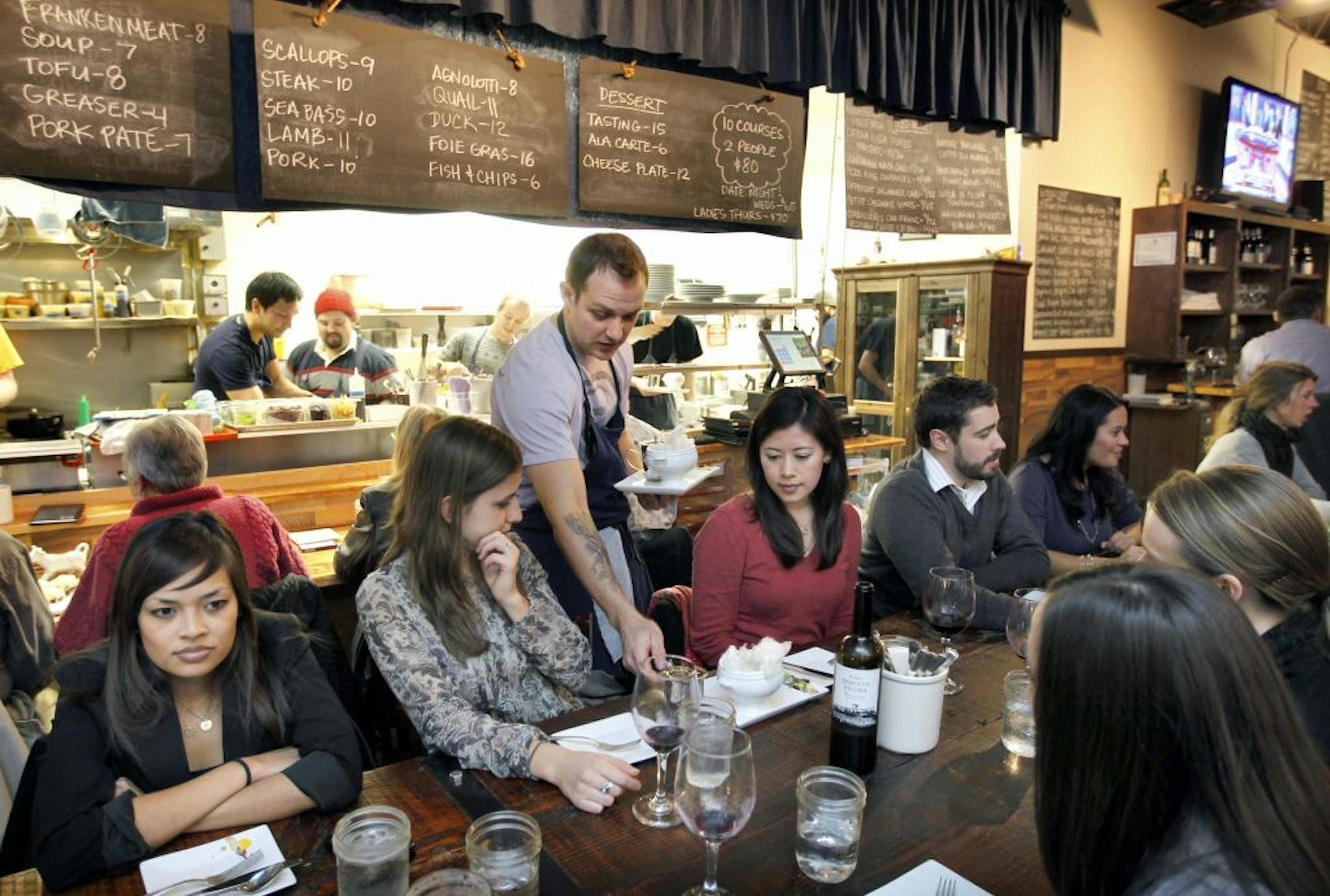 Chef Travis Stanfield takes care of the family table on a recent Wednesday.