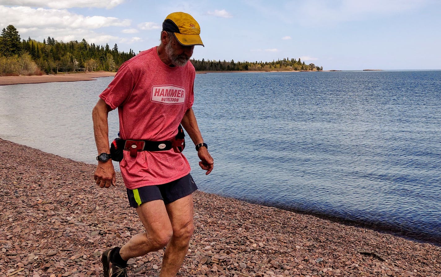 Michael Koppy, shown last June on the Lake Walk section of the Superior Hiking Trail near Grand Marais.