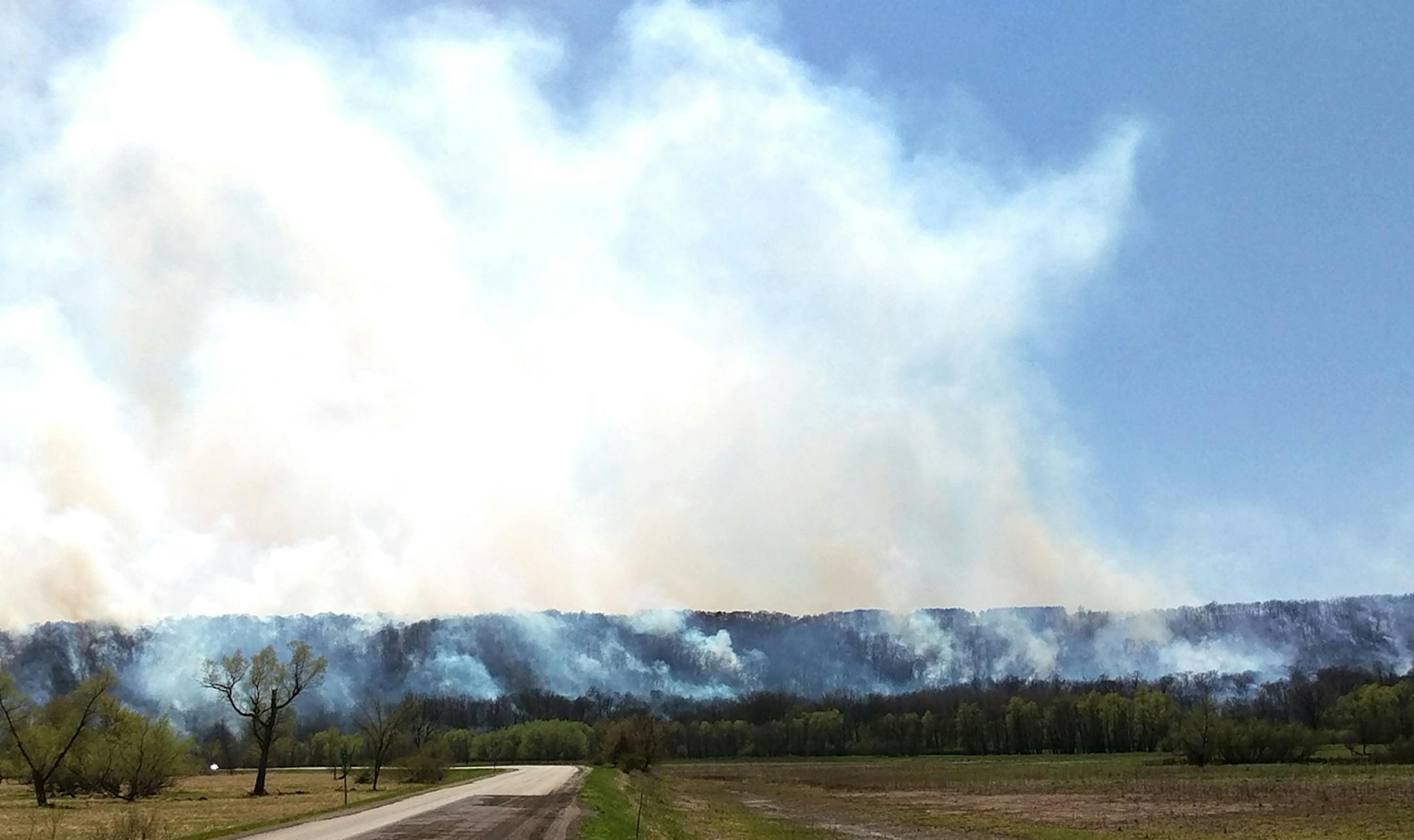 Whitewater Wildlife Management Area: Controlled burns are part of managing habitat.