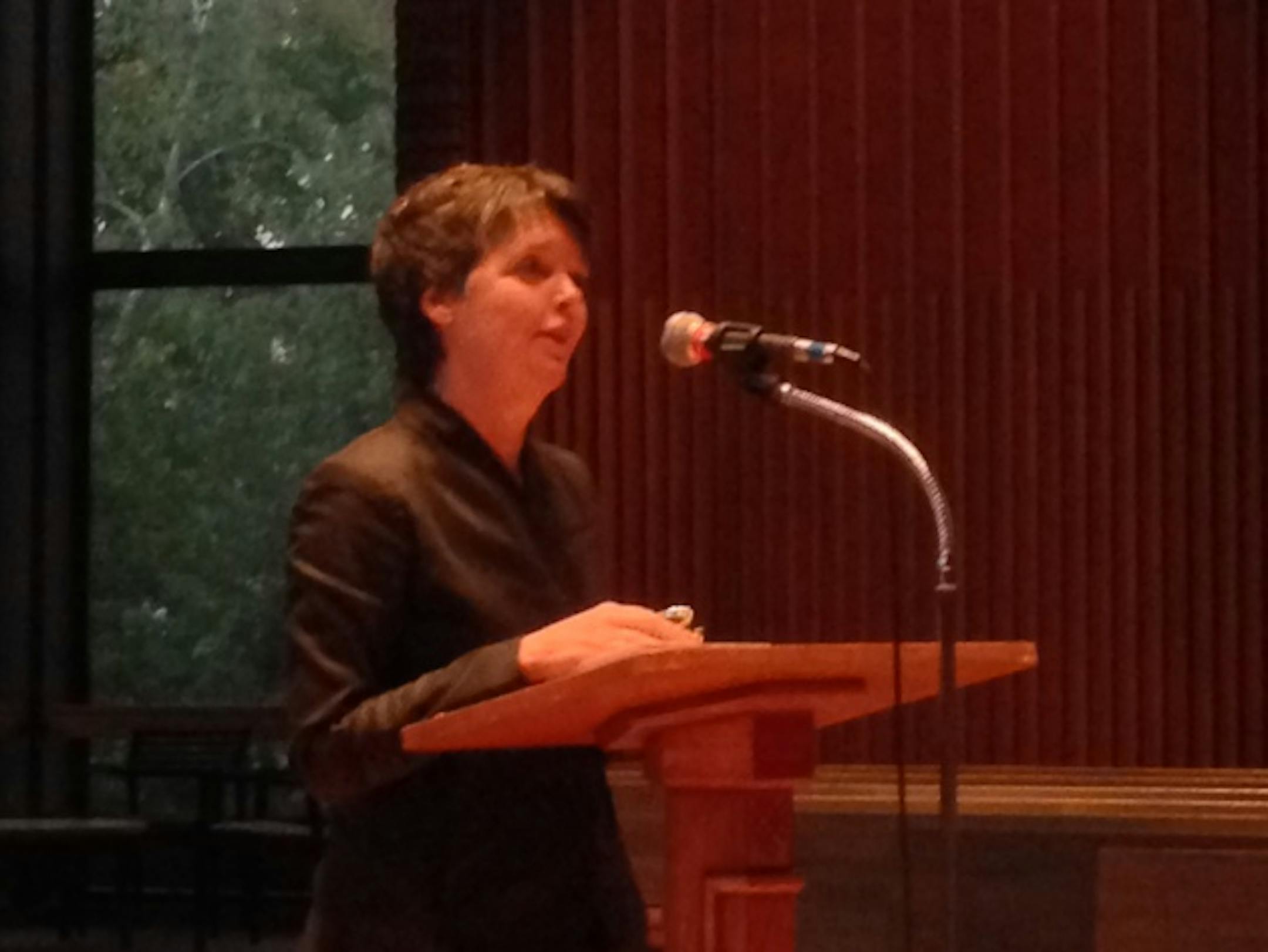 Alice McDermott reads at Weyerhaeuser Chapel.