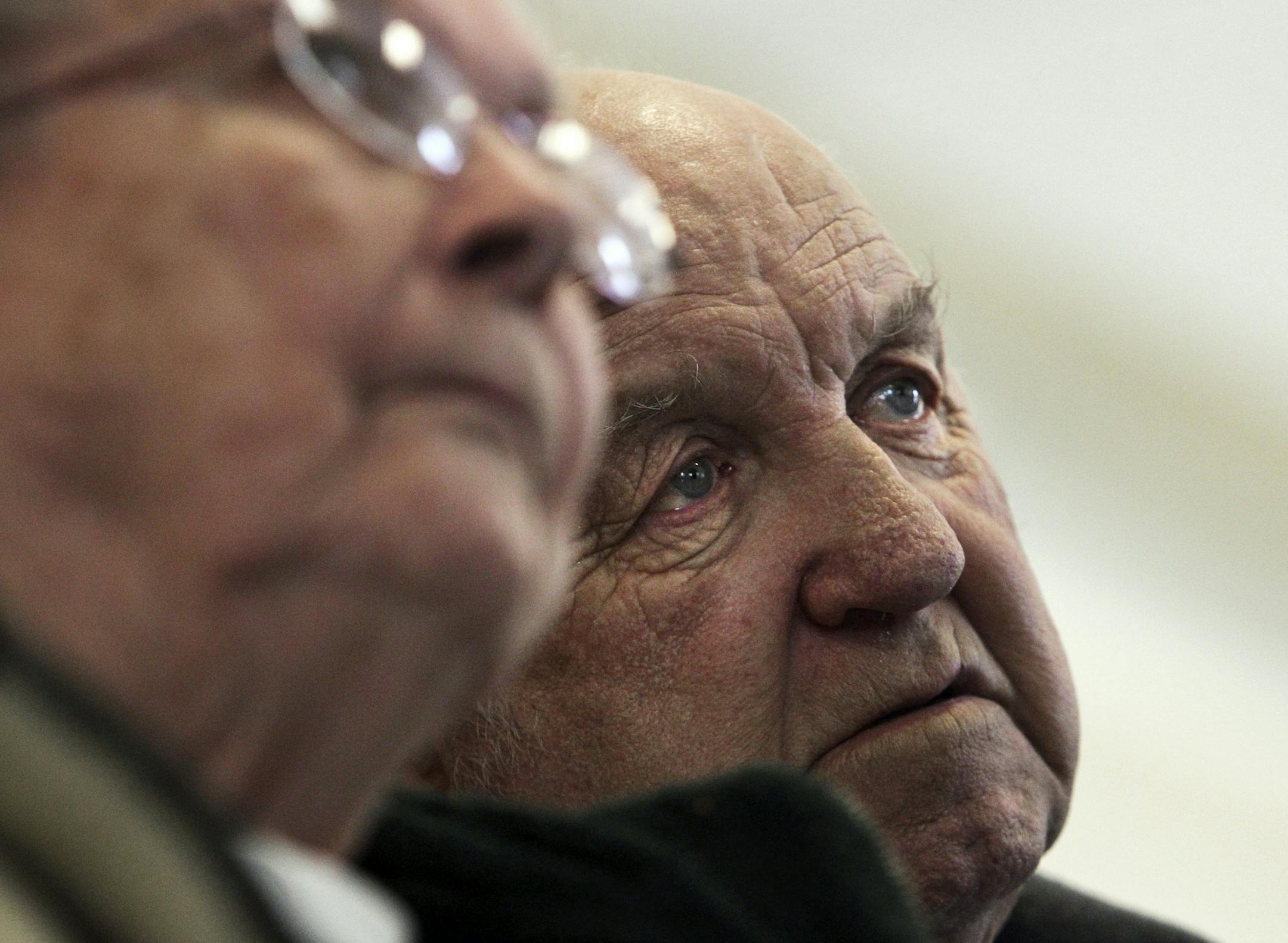Dennis Christianson, who worked at LTV mine for 38 years, was diagnosed with mesothelioma and has troubel breathing. He was shown with his wife Nina listening to researchers offer findings during the meeting at the Mt. Iron Community Center Friday, April 12, 2013, in Mt. Iron, MN. ](DAVID JOLES/STARTRIBUNE) djoles@startribune.com University of Minnesota researchers have confirmed an association between time spent working in the taconite industry and an increased risk of contracting mesothelioma,