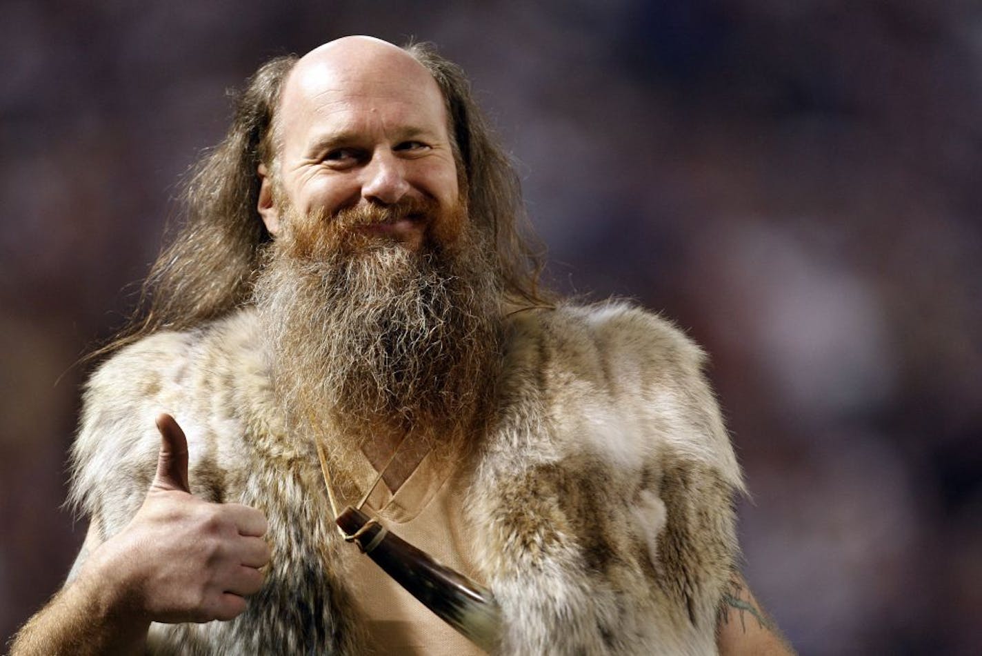 Minnesota Vikings mascot Ragnar in the first quarter. Minnesota beat Cincinnati by a final score of 30-10.