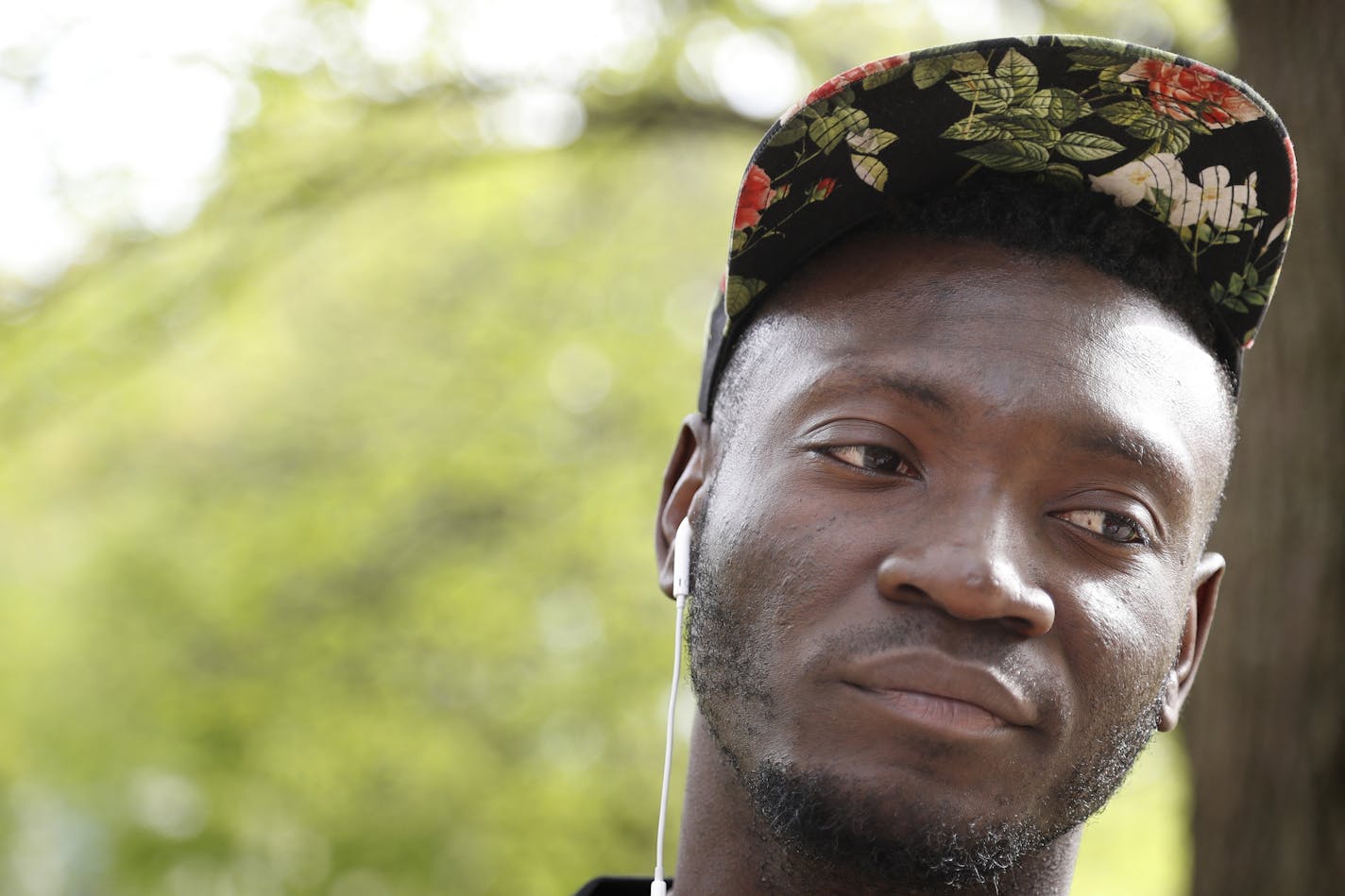 Daniel Katuka a senior at St. Olaf campus in Northfield reacted to news Wednesday that the writing of a racist note and left on a black student's car April 29 was a hoax Wednesday May 10, 2017 in Northfield ,MN.
