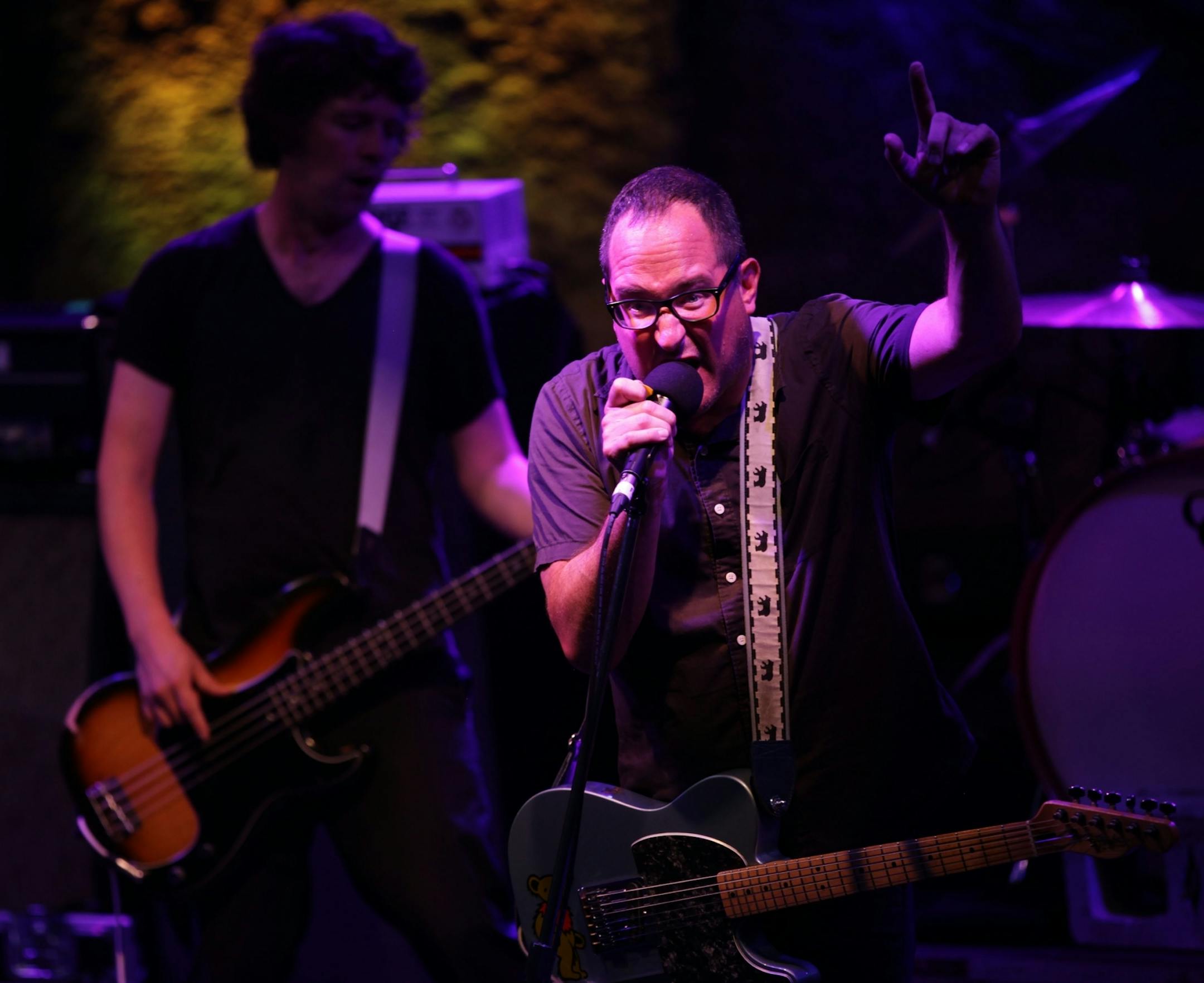 Craig Finn provides the vocals for The Hold Steady during the concert Saturday night at the Minnesota Zoo.