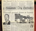 This photograph taken Thursday, Aug. 27, 2015, in Alexander City, Ala., shows the front page of the town newspaper following the slaying of Willie Max
