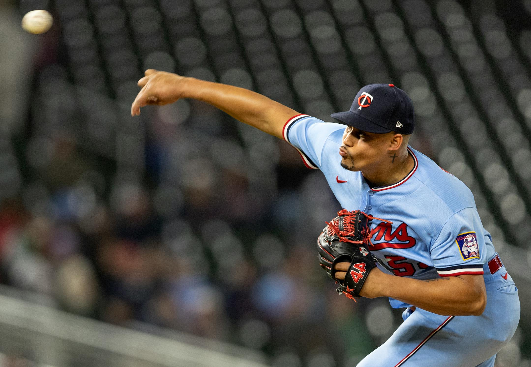 Minnesota Twins pitcher Jhoan Duran in the ninth inning.