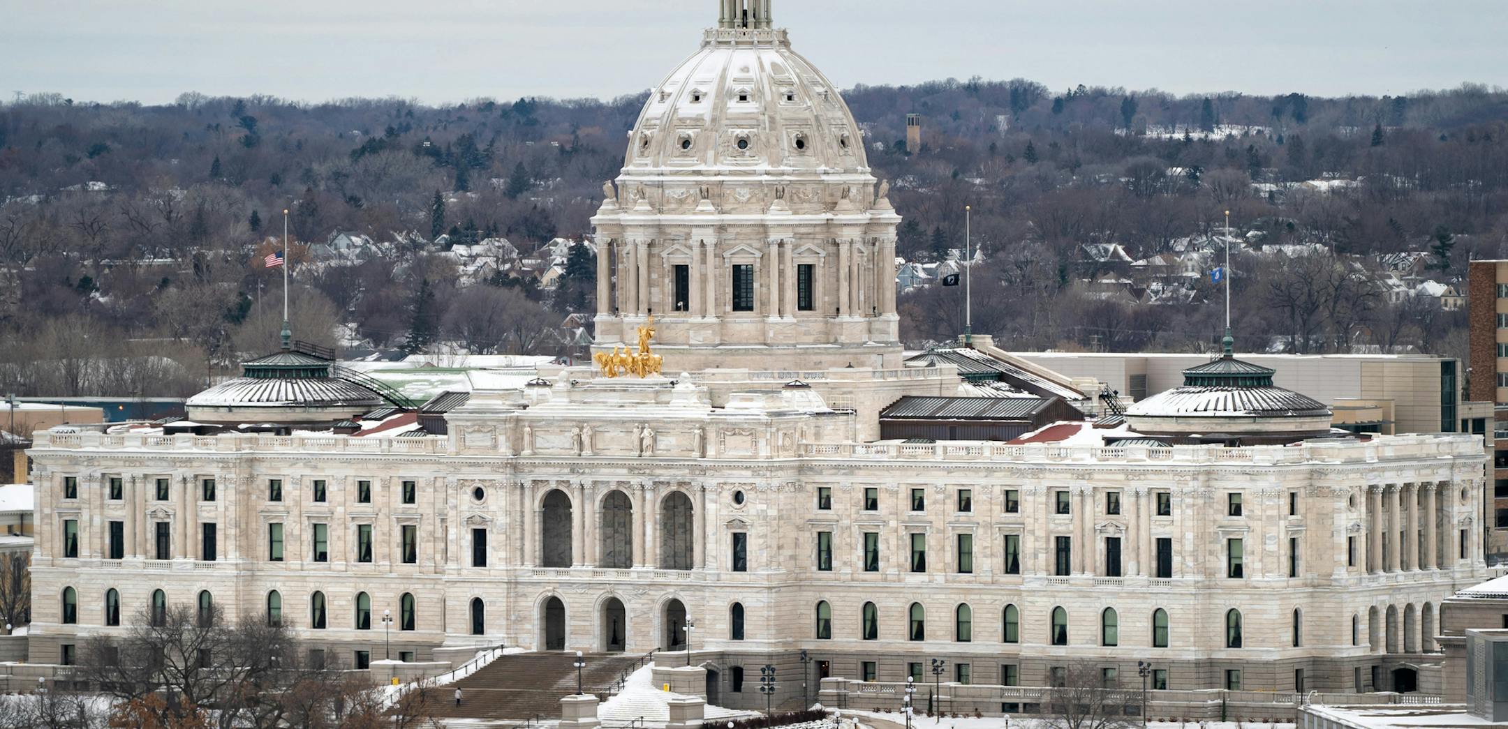 The Minnesota State Capitol as seen from downtown St. Paul.