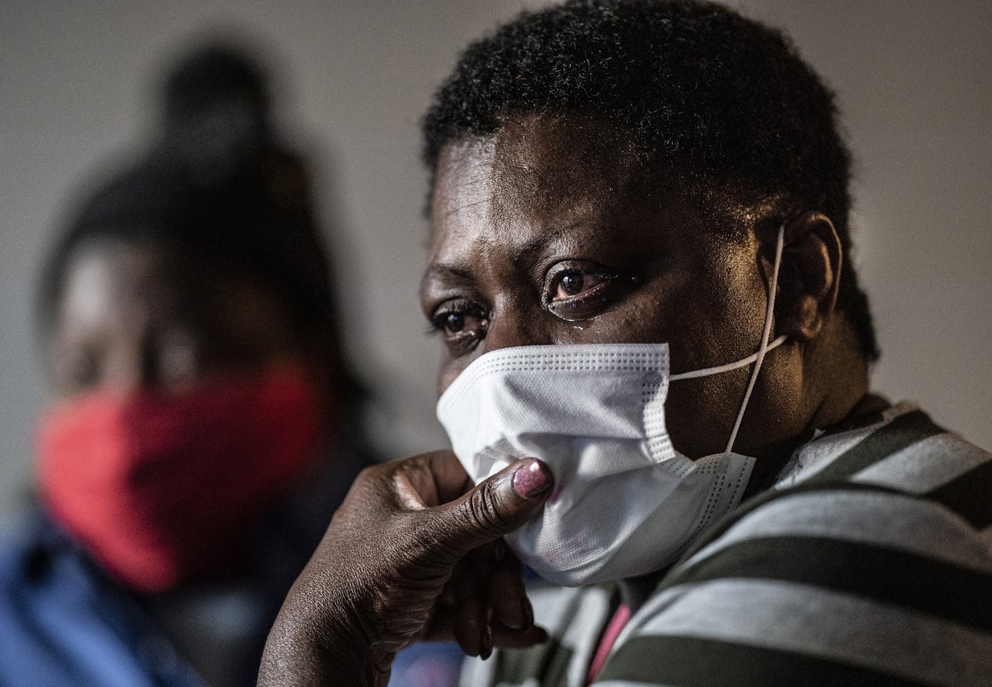 Janie McGee reflected on the last time that she spoke with her 30-year-old son Oscar Lee Stewart Jr., the Mississippi native and Twin Cities resident who was formally identified months after his body was discovered in the ruins of a Max It Pawn. Janie's daughter Lashonda McGee, left, was at her side.