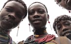 Self-portrait of young Hamer women in Turmi, Omo Valley, Ethiopia. Photo by Hamer girls