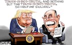 Sack cartoon: Trump, Giuliani and the truth
