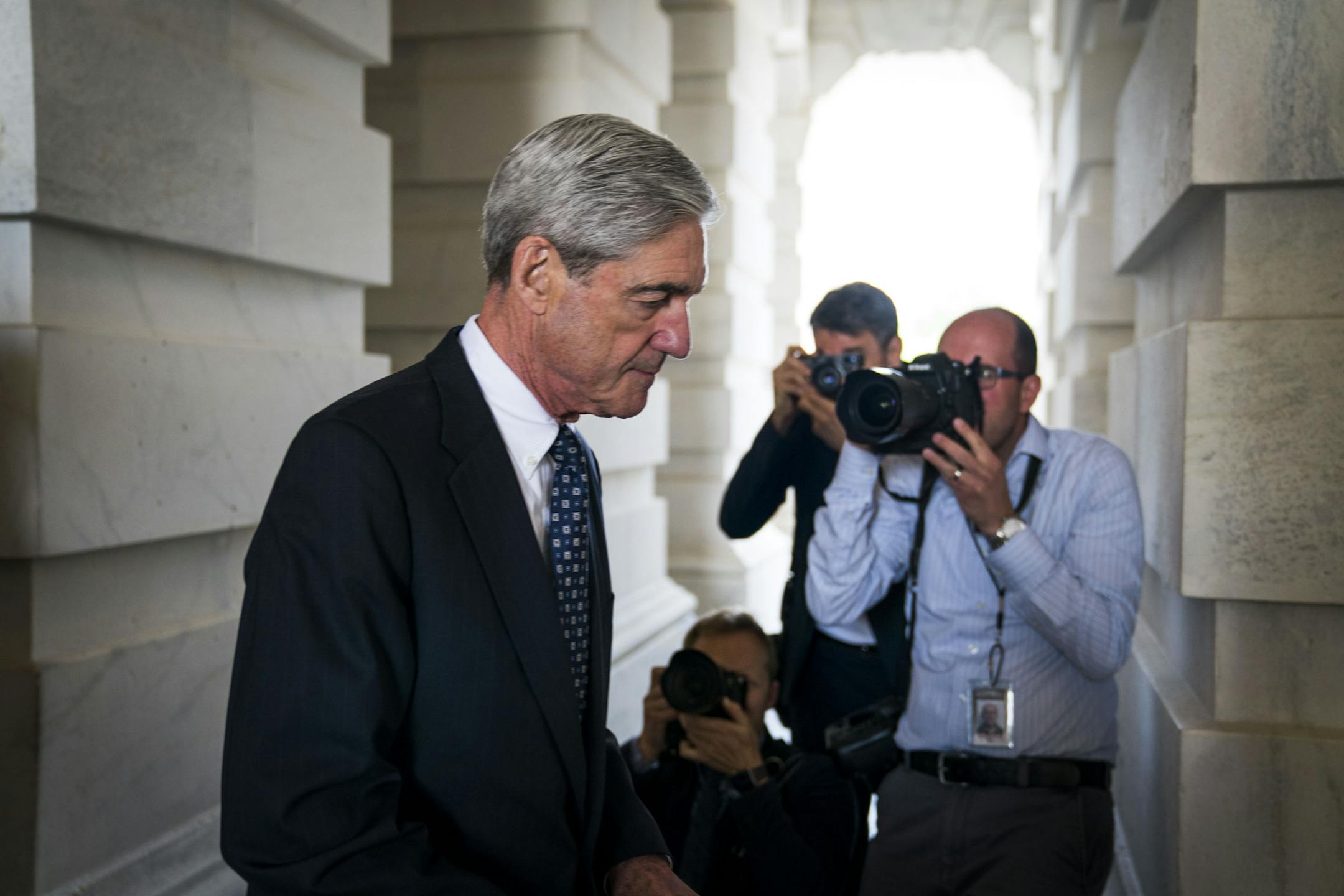 FILE -- Robert Mueller, the Justice Department’s special counsel, at the Capitol in Washington, June 21, 2017. The investigation by Mueller into links between the Trump campaign and Russia has cost American taxpayers almost $7 million in its first four and half months, according to a statement of expenditures released on Dec. 5. (Doug Mills/The New York Times)