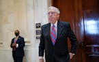 Senate Minority Leader Mitch McConnell, R-Ky., in Congress last week. Senate Republicans on Monday prepared to block a bill that would fund the govern