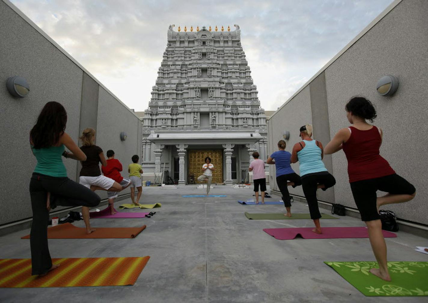 The Hindu Temple of Minnesota in Maple Grove hosted yoga classes in 2010. The classes are so popular that the Hindu Society now wants to build a yoga retreat center, one of many new projects planned for the vacant acres next to the temple starting in 2017.