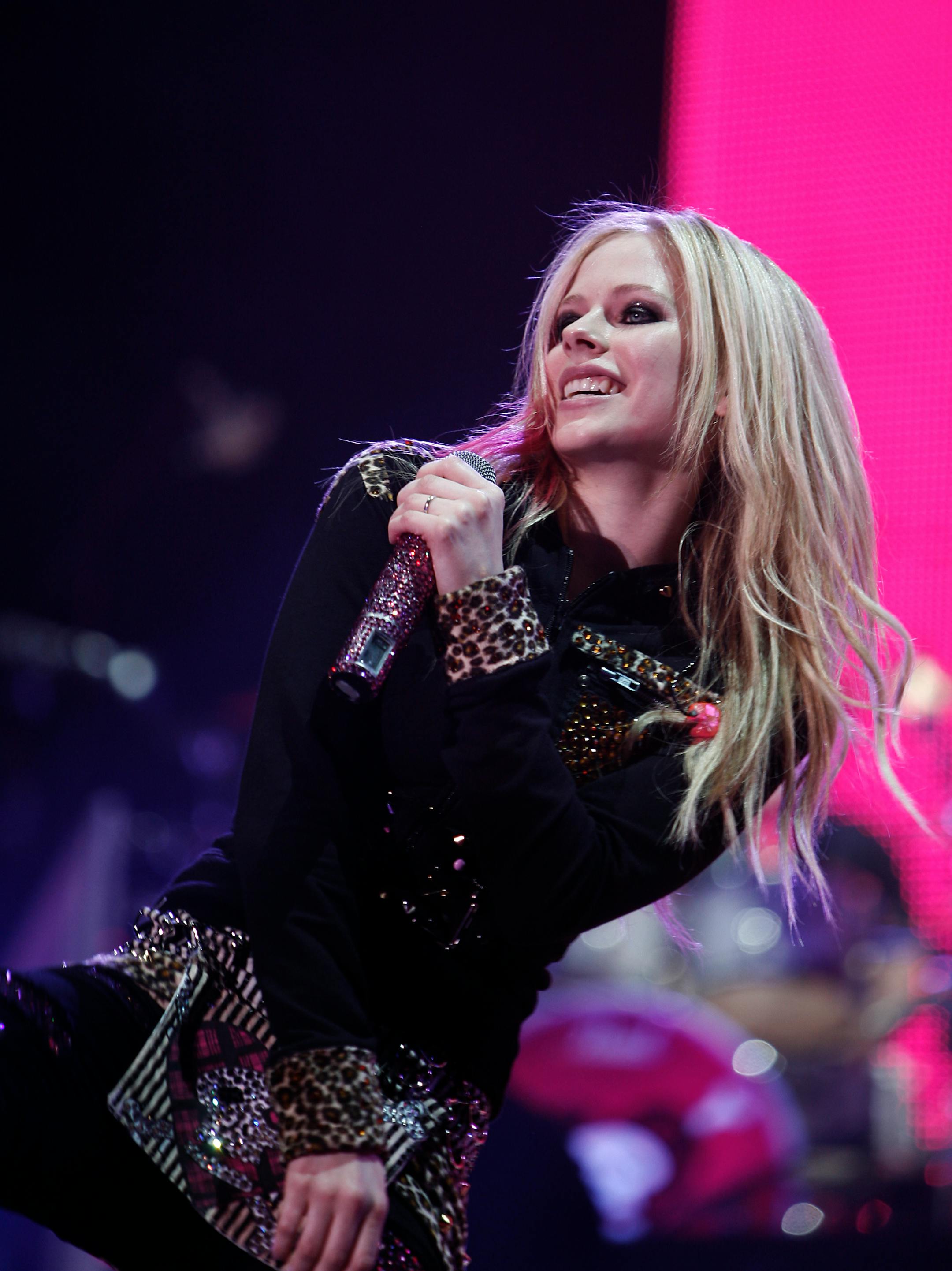 Avril Lavigne kicks off her 2008 world tour at the Save on Foods Memorial Arena in Victoria, B.C., Canada, in this March 5, 2008 file photo. Avril Lavigne, known for her pairing of frilly dresses and combat boots, is bringing her style to the juniors department at Kohl's department stores.