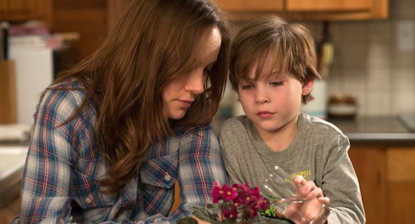 Brie Larson, with Jacob Tremblay in "Room."