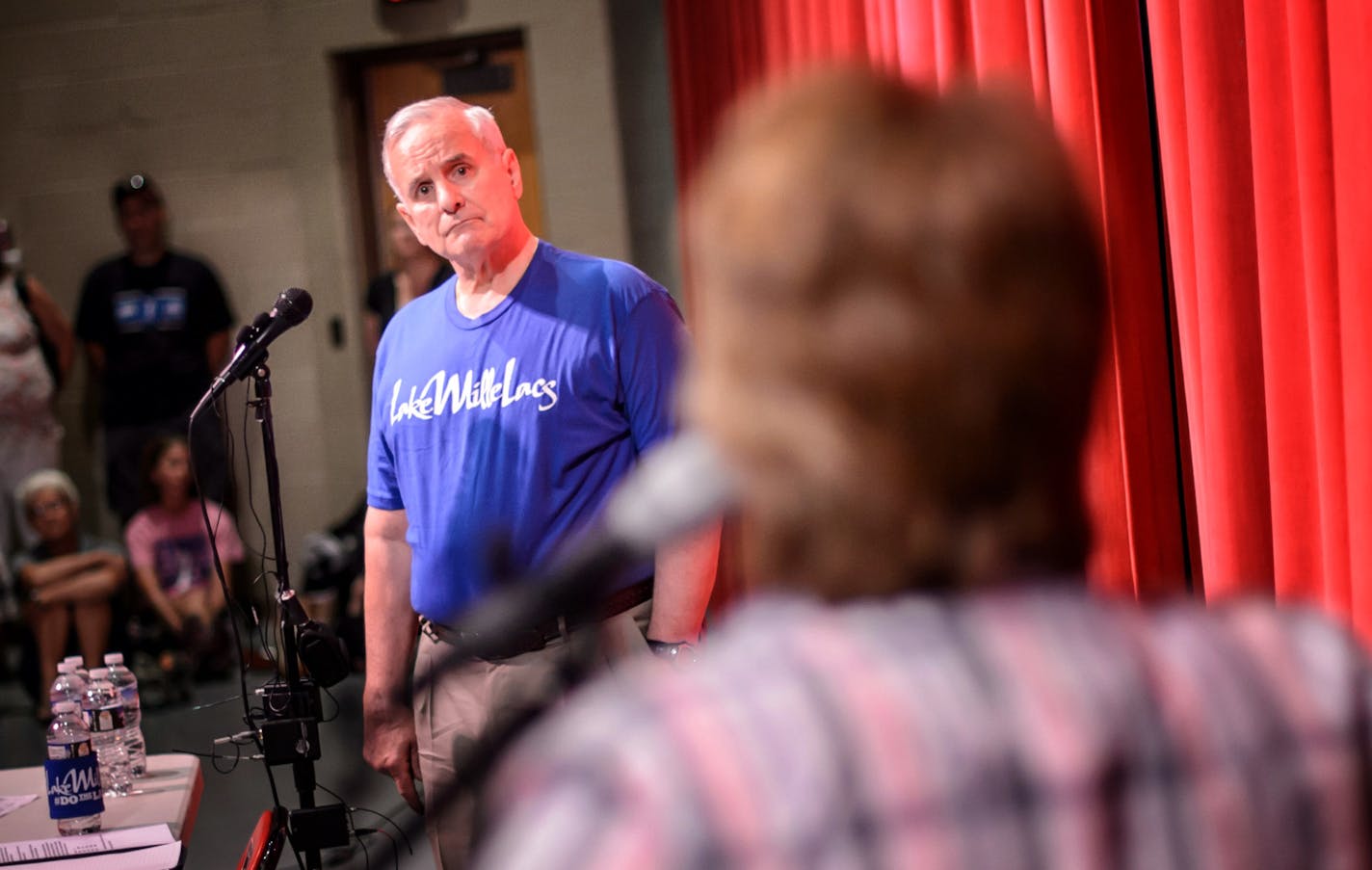 Gov. Mark Dayton listened as residents spoke about how the walleye crisis is affecting their lives and businesses.