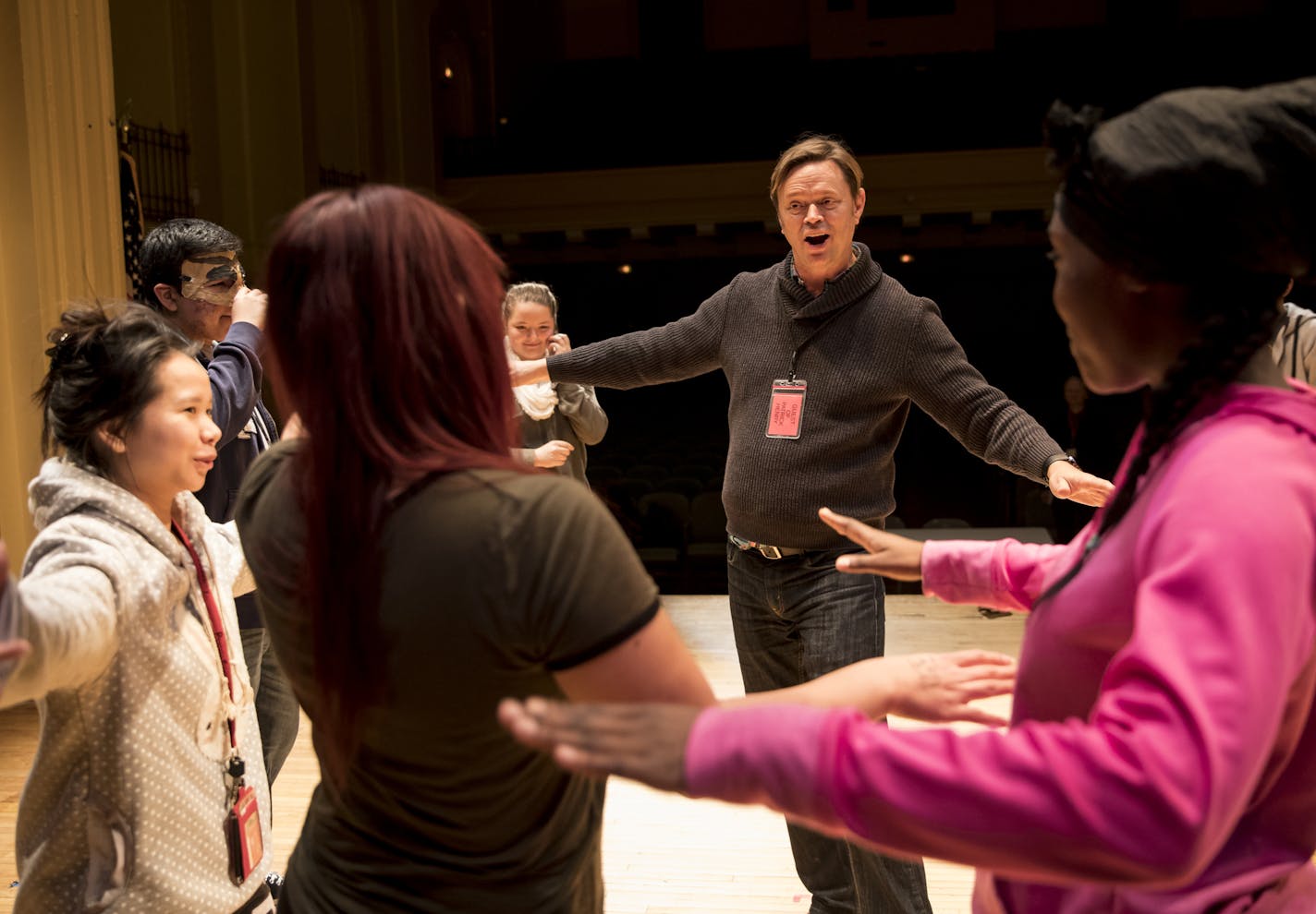 Longtime actor Dane Stauffer taught classes on commedia del arte at Patrick Henry High School in Minneapolis. &#x201c;If you are in this business, you are an entrepreneur &#x2014; a hunter/gatherer,&#x201d; he said.