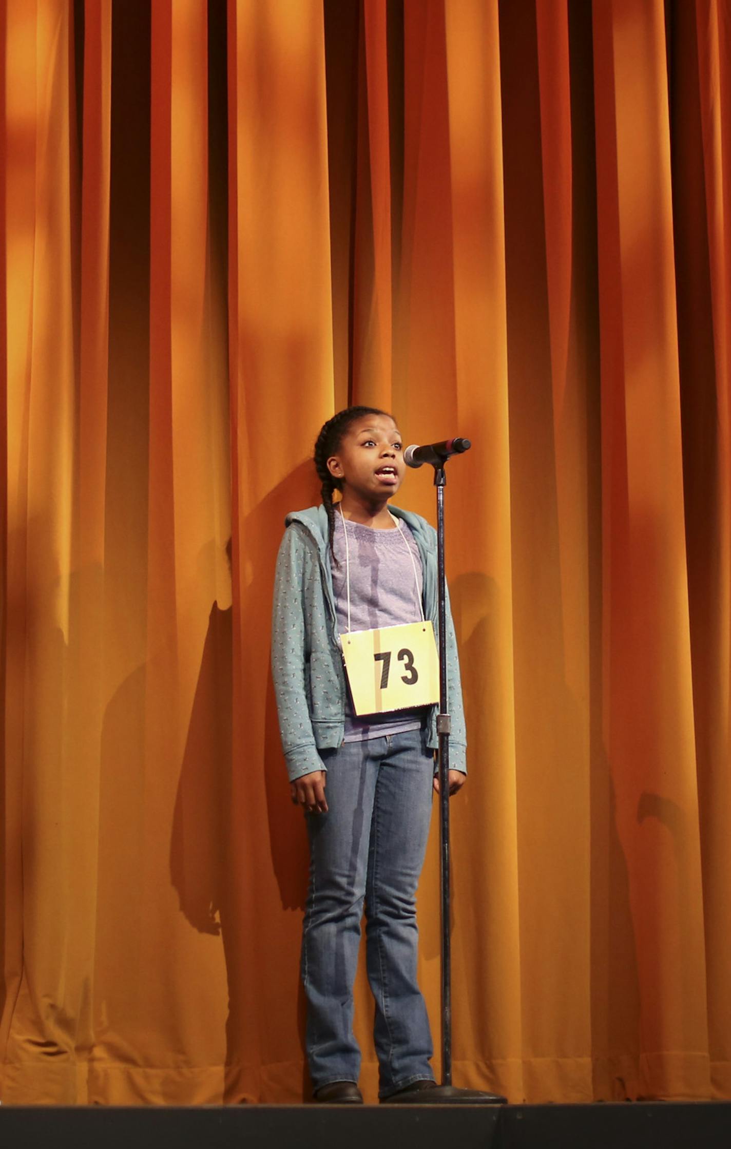 Johannah Easley, a relative newcomer, in &#x201c;Akeelah and the Bee,&#x201d; premiering Friday night at Children&#x2019;s Theatre.