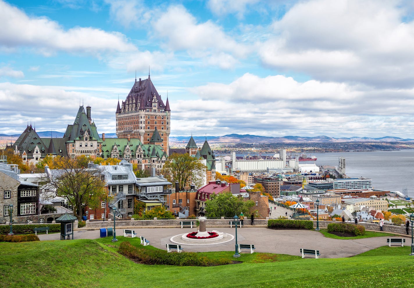 Quebec City during daytime in autumn season, Quebec, Canada.