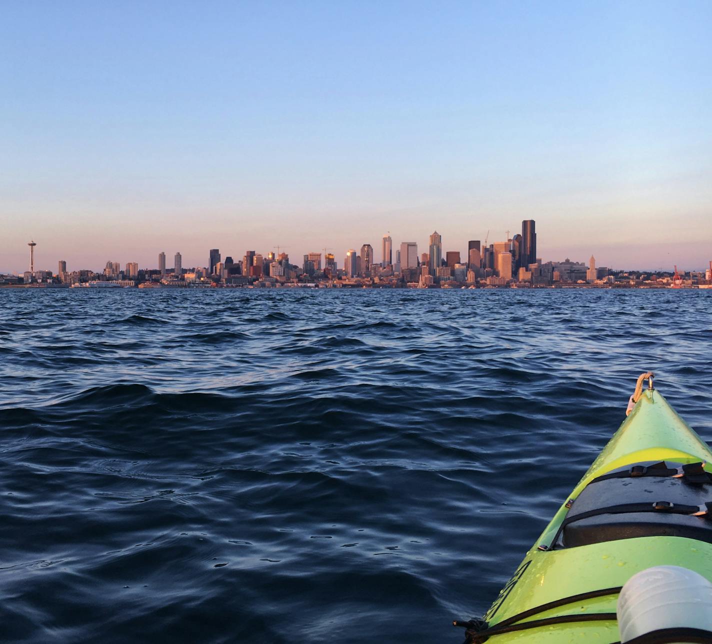 A new view: Kayaking Puget Sound and Elliott Bay offers a different perspective on the Seattle skyline.