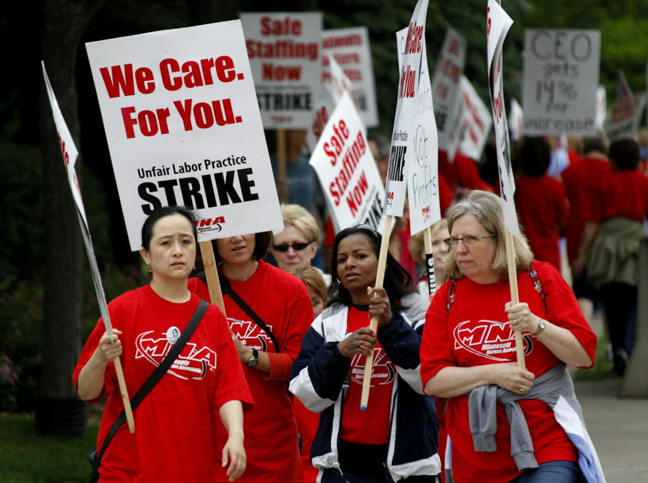 Nurses walked the picket lines at North Memorial in Robbinsdale.