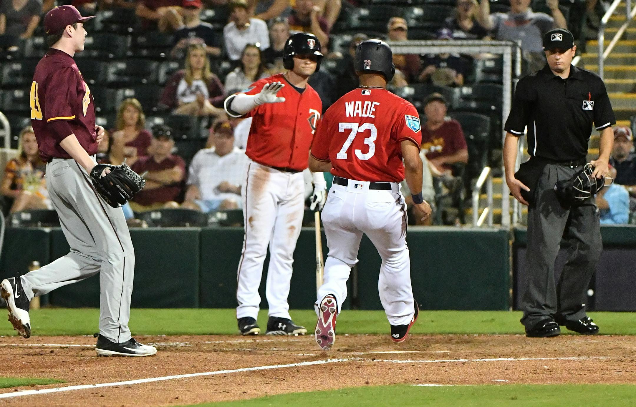 A walk-off wild pitch brought Twins outfielder LaMonte Wade home for Thursday's winning run.
