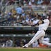 Minnesota Twins second baseman Brian Dozier hit a solo homer in the first inning to tie the game 1-1.
