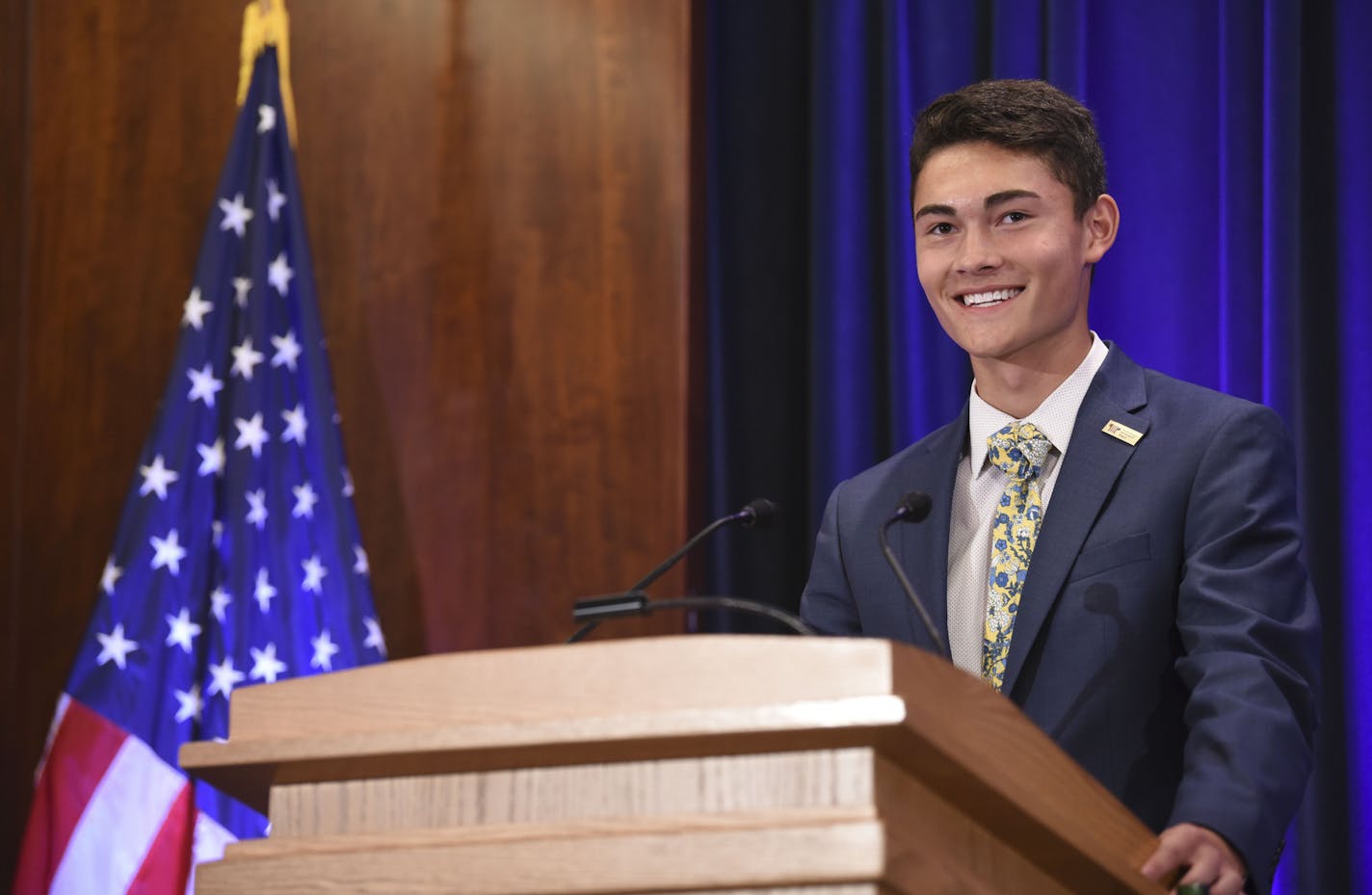 during the 2017 National Student Poets Ceremony at the Library of Congress James Madison Memorial Building on Thursday, Aug. 31, 2017, in Washington. David Hathcox&#x2022; Alliance for Young Artists & Writers