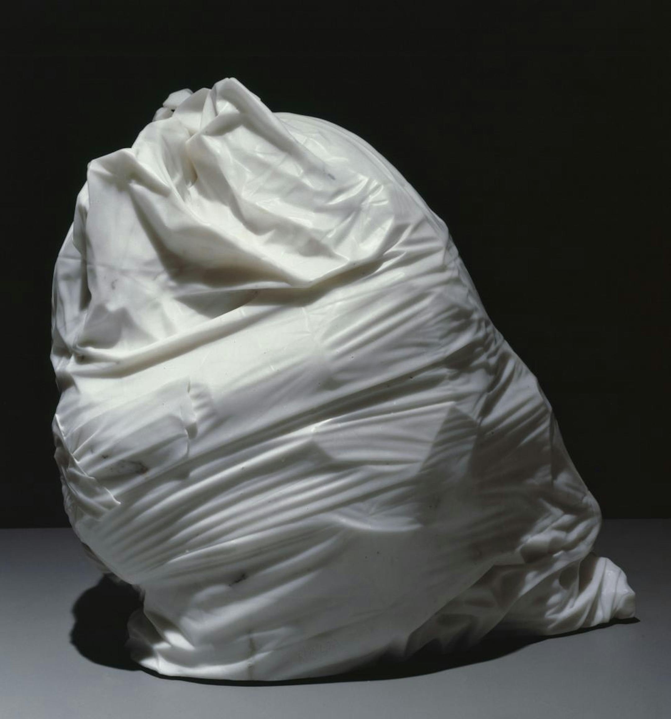 Jud Nelson's marble "Hefty 2-Ply," at Walker Art Center.