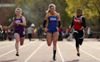 Anna Keefer of St. Michael-Albertville competed in the girl's 100 meter dash Friday at the Hamline Elite Meet.